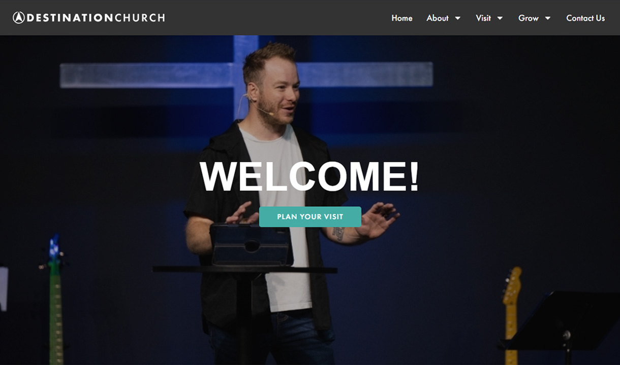 Destination Church website at launch in September 2025